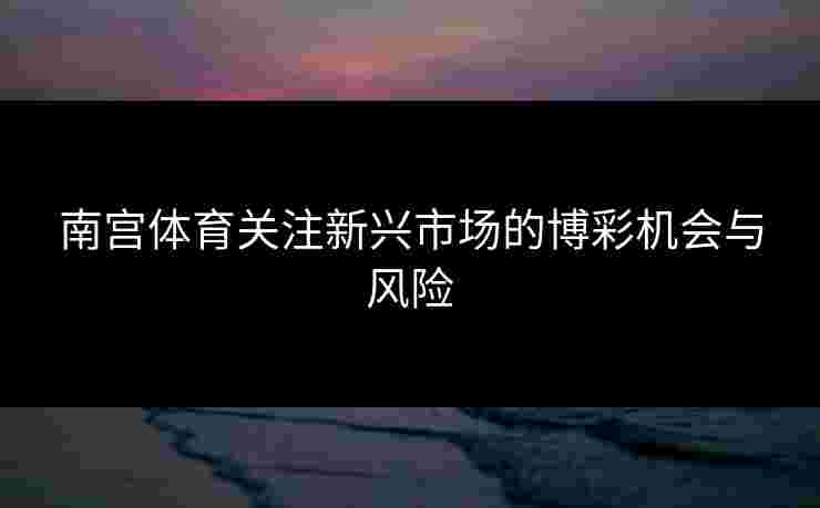 南宫体育关注新兴市场的博彩机会与风险