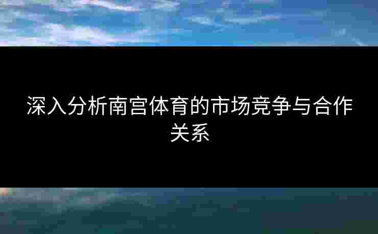 深入分析南宫体育的市场竞争与合作关系