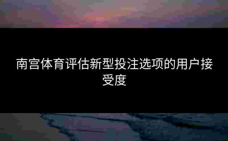 南宫体育评估新型投注选项的用户接受度